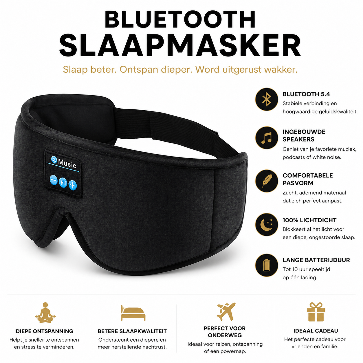 DeepSleep Bluetooth Slaapmasker